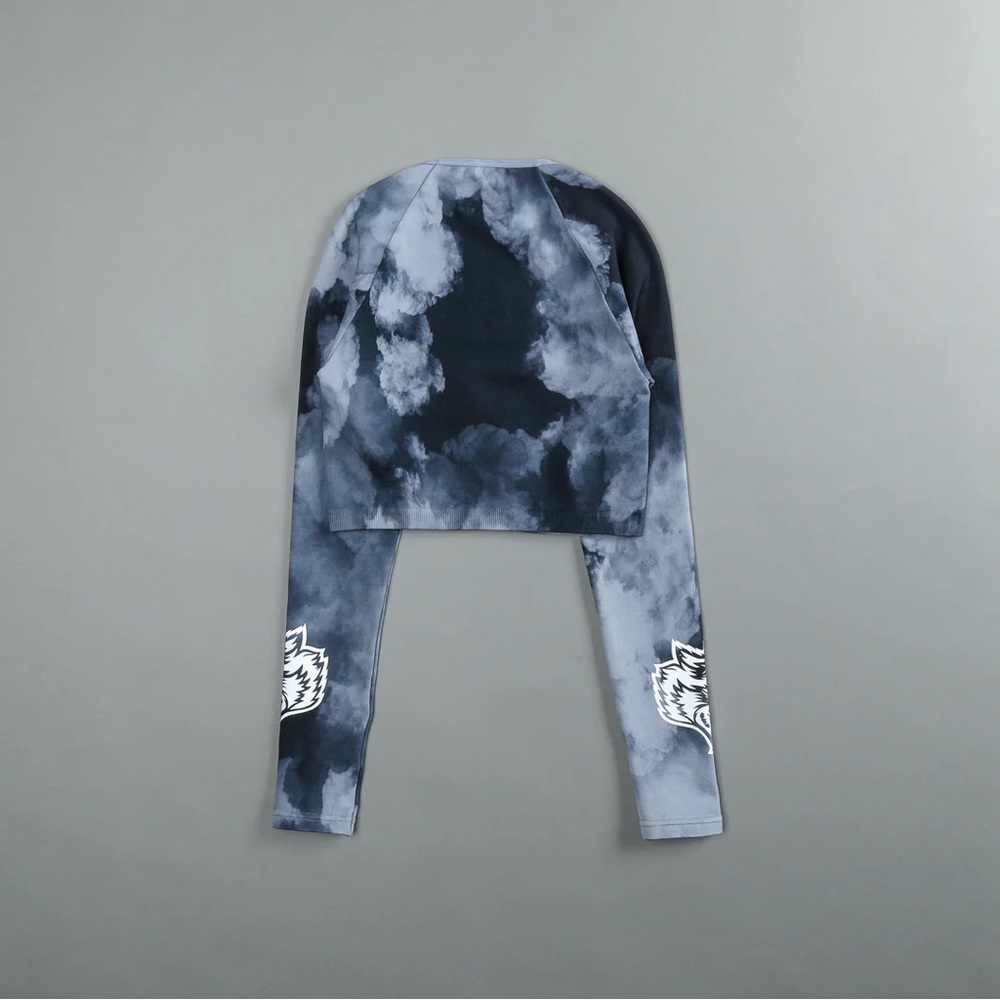 🐺 Darc Sport Everson Seamless Darc Blue ghost cloud long sleeve crop top SHE M - Picture 6 of 11